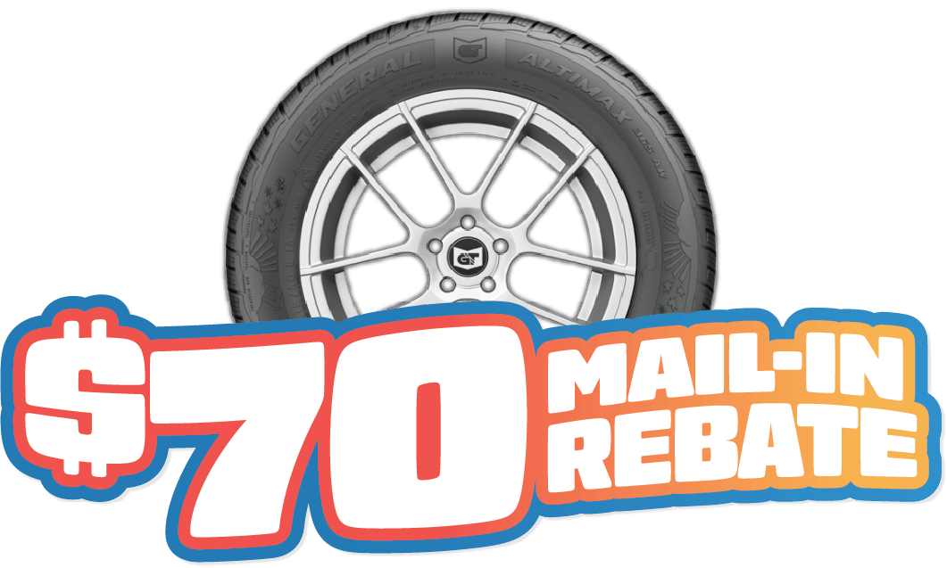 This August, Earn an $70 rebate when you purchase a set of four (4) General Tire tires*
